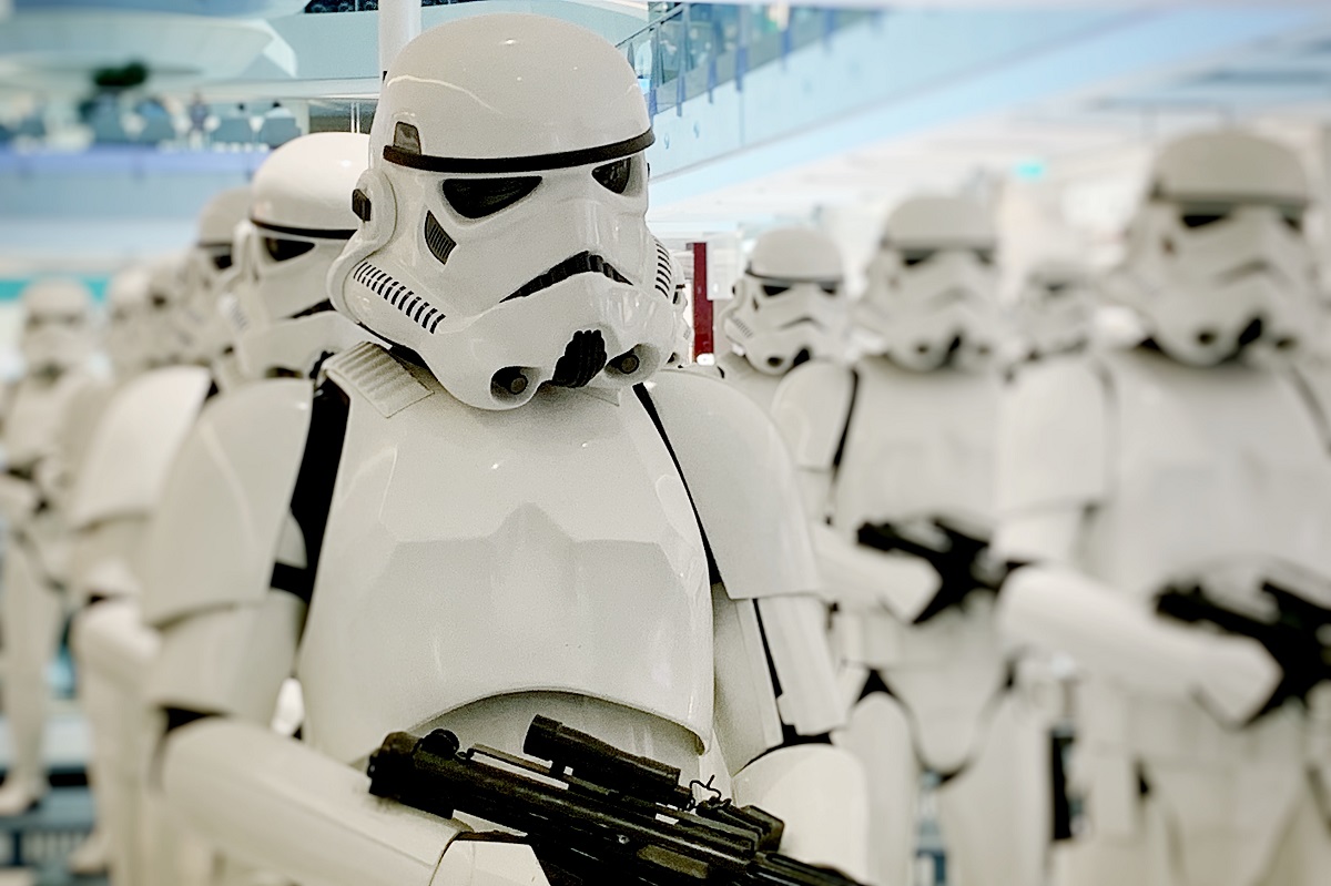 irony defined: stormtroopers marching on parade in dubai