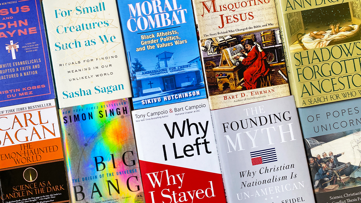 10 Eye-Opening Secular Books for a New Perspective / the covers of ten popular secular books