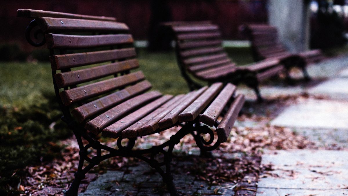 hidden god - empty park benches