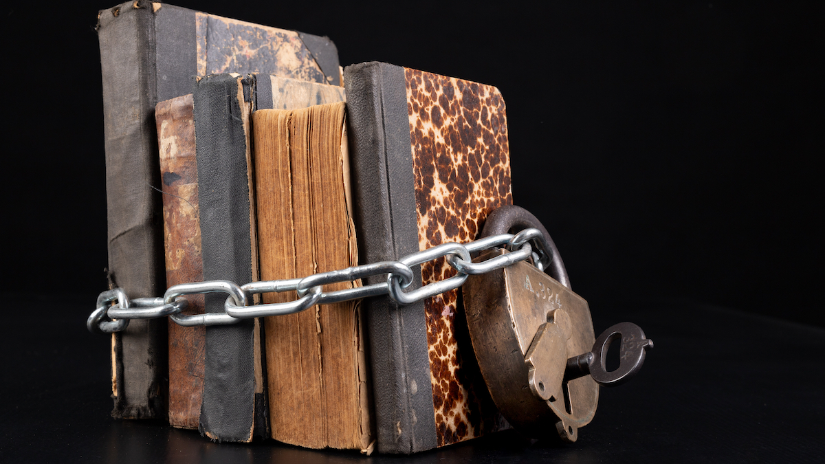 books locked up with chain