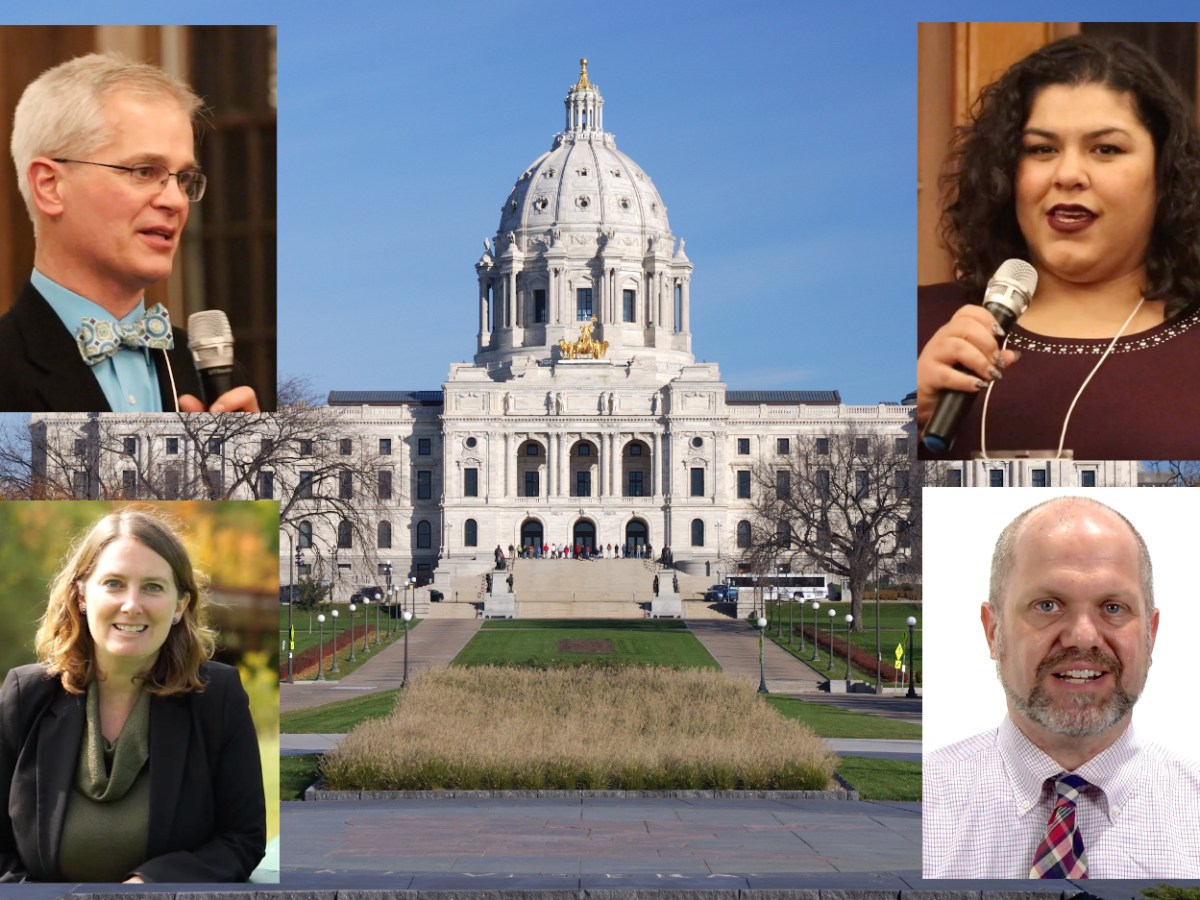 Minnesota lawmakers are launching a 'Secular Government Caucus' | Four Minnesota lawmakers are launching the caucus. Clockwise from top left: Sen. John Marty, Rep. Athena Hollins, Rep. Mike Freiberg, Sen. Jen McEwen